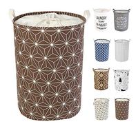 LessMo 19,7" Clasificador de Almacenamiento de canastas de lavandería, cestos de lavandería Plegables, Ropa de algodón Redonda Impermeable