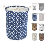 LessMo 19,7" Clasificador de Almacenamiento de canastas de lavandería, cestos de lavandería Plegables, Ropa de algodón Redonda Impermeable