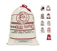 LessMo Bolsa de Lona de Santa Saco de Navidad, Bolsa Grande de Lona con cordón, Bolsa de algodón Favores de Fiesta para Almacenamiento de Paquetes de Navidad Grandes (Oldman Head)