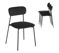 Lestarain 4X Sillas Comedor con Respaldo, Sillas Cocina con Asiento Tapizado, Sillas Modernas para Dormitorio, Salón y Cocina, Sillas Comedor Nórdicas, Terciopelo, Negro