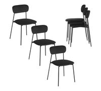 Lestarain 6X Sillas Comedor con Respaldo, Sillas Cocina con Asiento Tapizado, Sillas Modernas para Dormitorio, Salón y Cocina, Sillas Comedor Nórdicas, Terciopelo, Negro