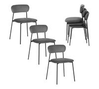 Lestarain 6X Sillas Comedor con Respaldo, Sillas Cocina con Asiento Tapizado, Sillas Modernas para Dormitorio, Salón y Cocina, Sillas Comedor Nórdicas, Terciopelo, Gris Oscuro