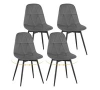 Lestarain Juego 4 Sillas Comedor, Sillas de Cocina Giratorias en Terciopelo con Respaldo, Estilo Minimalista, para Cocina, Comedor, Dormitorio y Salon, Gris Oscuro