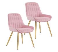 Lestarain Juego de 2 Sillas de Comedor,Terciopelo,Rosa | Ergonómicas, Salón y Dormitorio, Estilo Nórdico y Moderno