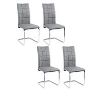 Lestarain Juego de 4 Sillas de Comedor, Sillas Cantilever Ergonómicas con Respaldo Alto para Cocina, Salón y Estudio, Asiento en Terciopelo y Estructura de Metal, Gris Oscuro, LCNI117001-4