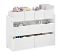 Lestarain Organizador de Juguetes para Niños, Estanteria Infantil de Almacenaje de 9 Cajas, Mueble Infantil de 3 Niveles, Estantería para Habitación, Sala de Juegos y Guardería, Blanco, 92x60x30 cm