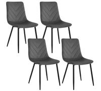 Lestarain Set de 4 Sillas de Comedor y Cocina, con Respaldo Alto y Tapizadas de Terciopelo Negro, LCNI130001-4