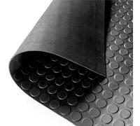 Lestare | Pavimento de Círculos Negro | Suelo de Caucho Resistente para Negocios, Industria y hogar | Espesor 3mm | Varias Medidas (1.20x15 Metros)