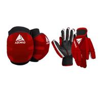 L'Estel Skates - Azemad - Pack de Guantes+Rodilleras Azemad Eclipse - Par de Guantes más par de Rodilleras para Jugador de Hockey Patines - Hockey Patines (Rojo, XS)