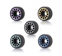 L'Estel Skates - Fenixx - Set de 8 Ruedas Fenixx Ferrary 57 mm. con Cojinetes ABEC 7 para Patinaje Libre - Patinaje Artístico Ruedas (HD 70 MARCADA Rosa)