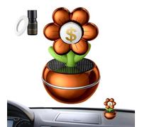 Lesunbak Ambientador solar para coche, fragancia giratoria para salpicadero, decoración de flores de dinero de larga duración para interior de coche, camión, hogar, estudio, viajes