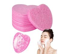 Lesunbak Esponjas faciales en de corazón, esponjas faciales comprimidas, spa, almohadillas de esponja cosmética para limpieza facial diaria, removedor de maquillaje