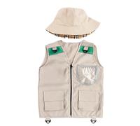 Lesunbak Kit de explorador para niños, chaleco explorador con sombrero, ropa infantil para tour, zoológico, pesca, rancho, caminata, caza, carroñero, selva
