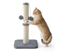 Lesure Rascador para Gatos de Interior - 30x30x57 cm, rascador Alto de sisal con Bola Colgante, Modelo pequeño para Gatos y Gatitos con Base Estable, Gris