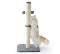 Lesure Rascador para Gatos de Interior - 40x40x86 cm, rascador Alto de sisal con Bola Colgante, Modelo Grande para Gatos Adultos con Base Estable, Gris