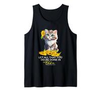 Let All That You Do Sunflower Kitty Versículo bíblico cristiano Camiseta sin Mangas