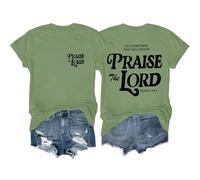 Let Everything That Has Breath Praise The Lord Camisa Praise The Lord Camiseta cristiana para mujeres y hombres, verde, L
