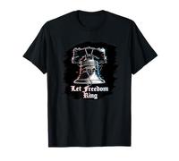 Let Freedom Ring 4 de Julio USA 250th Liberty Bell Glitch Camiseta