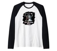 Let Freedom Ring 4 de Julio USA 250th Liberty Bell Glitch Camiseta Manga Raglan
