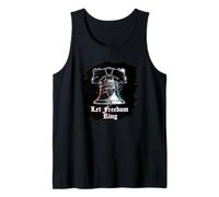 Let Freedom Ring 4 de Julio USA 250th Liberty Bell Glitch Camiseta sin Mangas