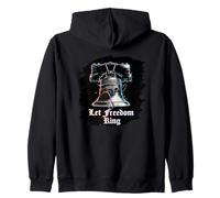 Let Freedom Ring 4 de Julio USA 250th Liberty Bell Glitch Sudadera con Capucha