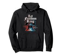 Let Freedom Ring Liberty Bell USA 250 de Julio 4 Glitch Sudadera con Capucha