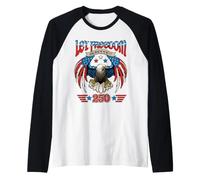 Let Freedom Ring Skreeee! 250th Party Bald Eagle America Camiseta Manga Raglan