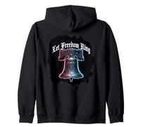 Let Freedom Ring USA 250 Aniversario Glitch Liberty Bell Sudadera con Capucha