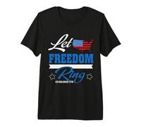 Let Freedom Ring USA Map American Flag 4th of July Patriotic Camiseta Premium