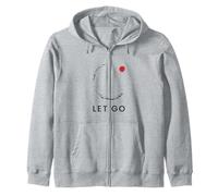 Let Go - Diseño Minimalista de círculo Zen y Punto Rojo Sudadera con Capucha