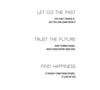 Let Go & Find Happiness: Blank Notebook for drawing, sketching, journaling & notes | Unlined notebook 6" x 9" | Inspirational quote journal gif