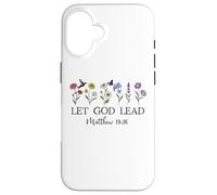 Let God Lead Matthew 19:26 God Quote All Things Are Possible Carcasa para iPhone 16