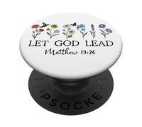 Let God Lead Matthew 19:26 God Quote All Things Are Possible PopSockets PopGrip Adhesivo