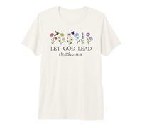 Let God Lead Women Bible Verse Matthew 19:26 Christian Faith Camiseta Premium