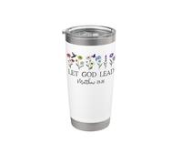 Let God Lead Women Bible Verse Matthew 19:26 Christian Faith Vaso térmico de acero inoxidable de doble pared