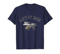 Let It Bee Ropa Hombres Divertido Refrán Abejas Apicultor Camiseta, Hombre, Azul Marino, 6XL
