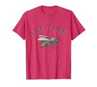Let It Bee Ropa Hombres Divertido Refrán Abejas Apicultor Camiseta, Hombre, Rojo Jaspeado, M
