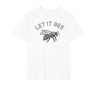 Let It Bee Ropa Hombres Divertido Refrán Abejas Apicultor Camiseta, Hombre Tallas Grandes, Blanco, 6X Alto