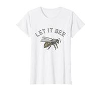 Let It Bee Ropa Hombres Divertido Refrán Abejas Apicultor Camiseta, Mujer, Blanco, XL