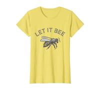 Let It Bee Ropa Hombres Divertido Refrán Abejas Apicultor Camiseta, Mujer, Limón, L