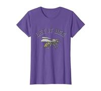 Let It Bee Ropa Hombres Divertido Refrán Abejas Apicultor Camiseta, Mujer, Morado Jaspeado, L