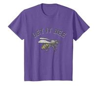 Let It Bee Ropa Hombres Divertido Refrán Abejas Apicultor Camiseta, Niños, Morado Jaspeado, 2 años
