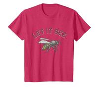 Let It Bee Ropa Hombres Divertido Refrán Abejas Apicultor Camiseta, Niños, Rojo Jaspeado, 2 años