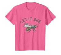 Let It Bee Ropa Hombres Divertido Refrán Abejas Apicultor Camiseta, Niños, Rosa Jaspeado, 6 años