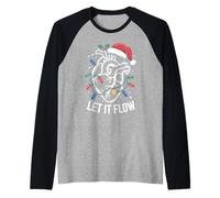 Let It Flow - Diseño anatómico de corazón navideño Camiseta Manga Raglan