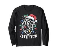 Let It Flow - Diseño anatómico de corazón navideño Manga Larga
