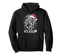 Let It Flow - Diseño anatómico de corazón navideño Sudadera con Capucha
