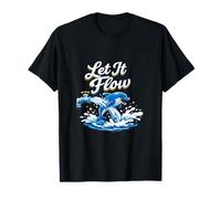 Let It Flow Plumber Pipe Pun Dolphin Faucet Gráfico Camiseta