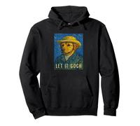 Let It Gogh Dog Selfie Art Amante de la pintura, estilo Vincent Van Gogh Sudadera con Capucha