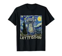Let it Gogh Funny Van Gogh Starry Night Raccoon Camiseta